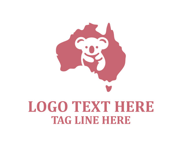 Australian Koala Map Logo