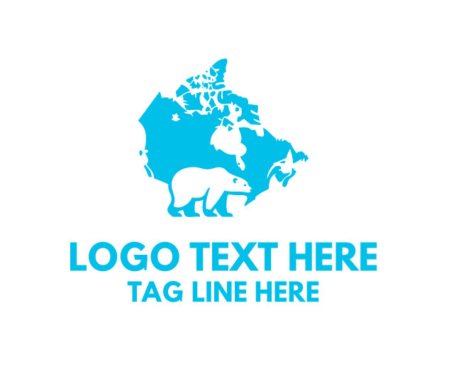 Arctic Polar Bear Canada Map Logo