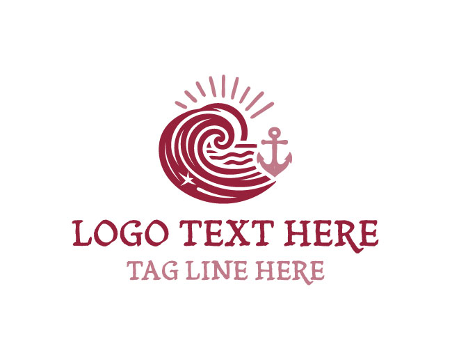 Anchor wave Nautical Logo