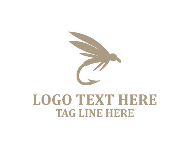 Minimal Fly Fishing Lure Logo