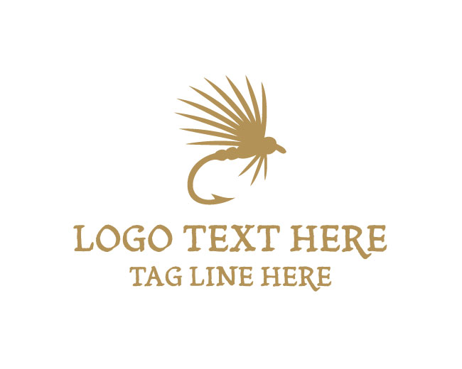 Fly Fishing Lure Icon Logo