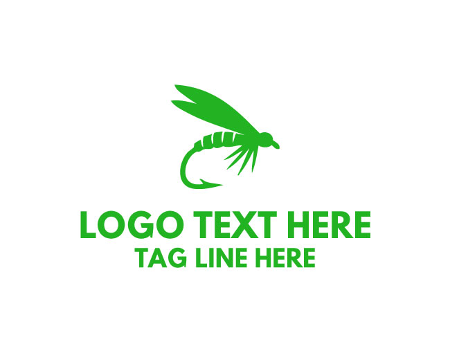 Modern Fly Fishing Lure Badge Logo