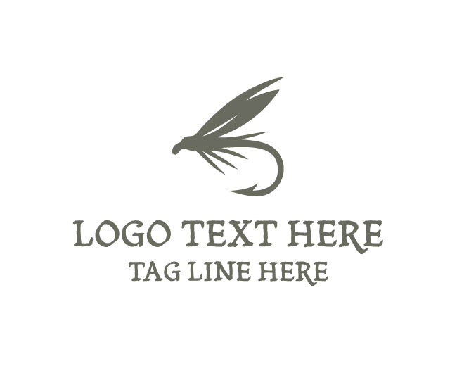 Fly Fishing Lure Icon Logo