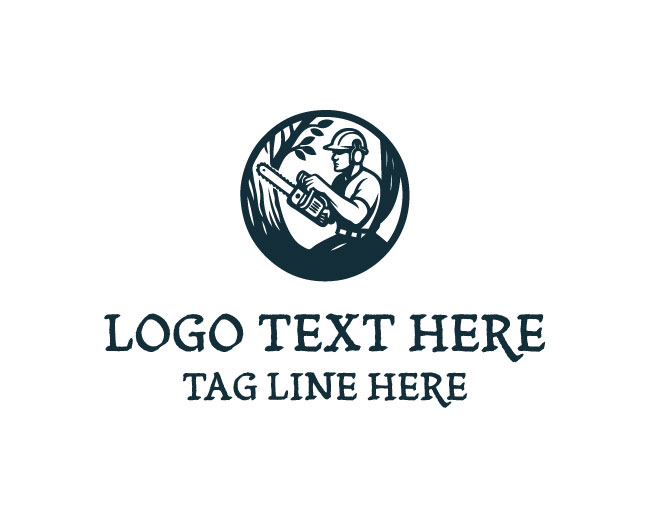Axe Tree Cutter Power Logo