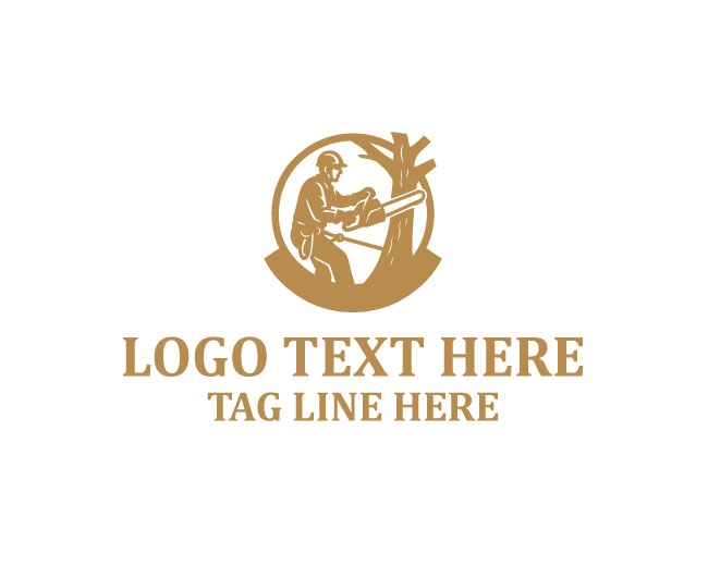 Lumber Tree Cutter Cut Logo