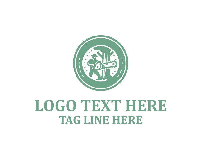 Tree Cutter Forest Blade Logo