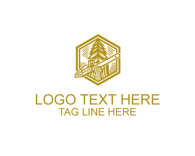 Tree Cutter Axe Power Logo