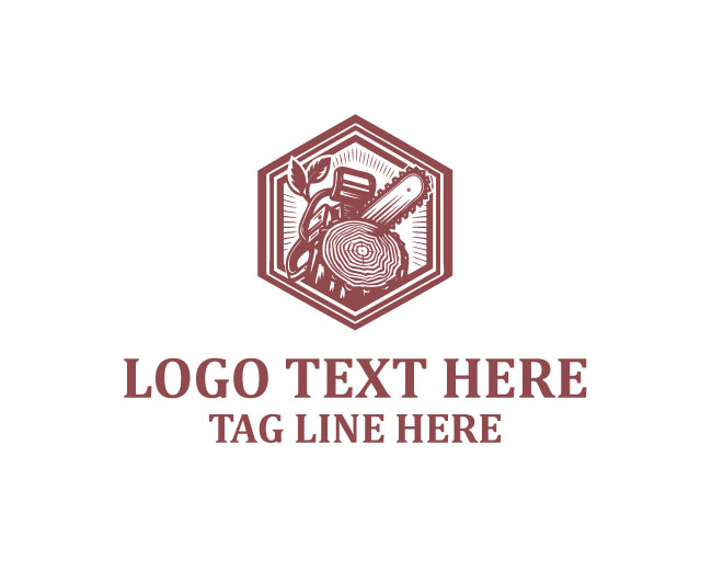 Tree Cutter Lumber Cut Logo