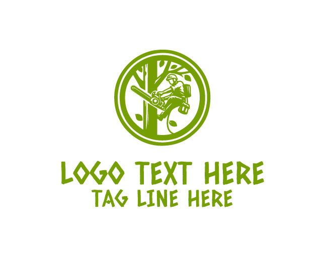 Tree Cutter Forest Shred Logo