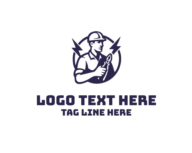  Spark Line Electrician Logo