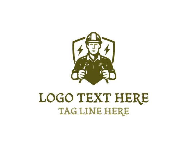 Power Line Electrician Logo