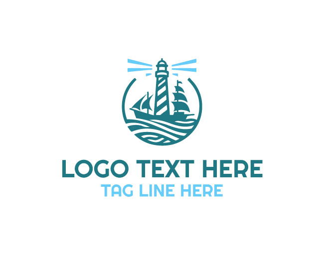 Beacon Lighthouse Ship Logo