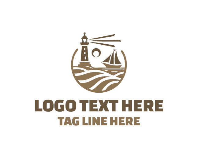  Harbor Beacon Lighthouse Ship Logo