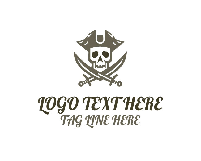 Skull Flag Marine Pirate Logo