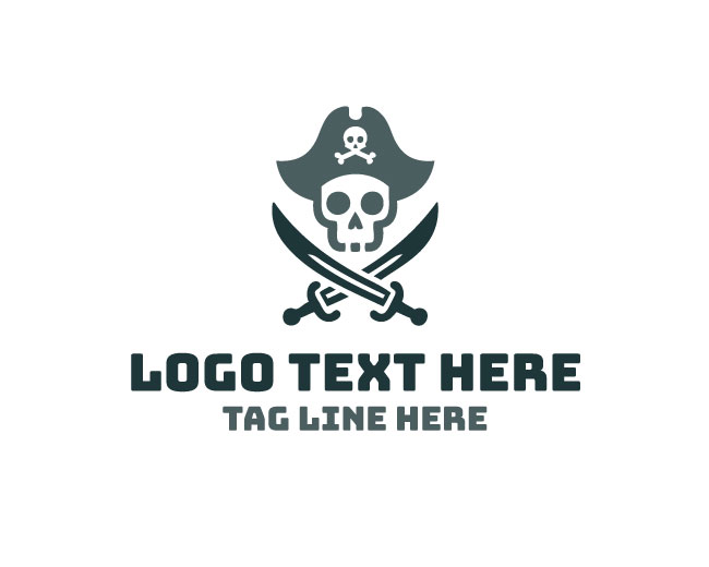 Marine Cross Swords Pirate Logo
