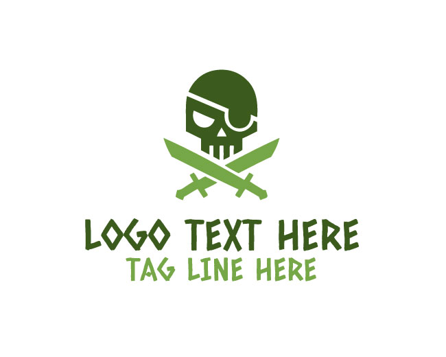 Cross Sword Marine Pirate Logo