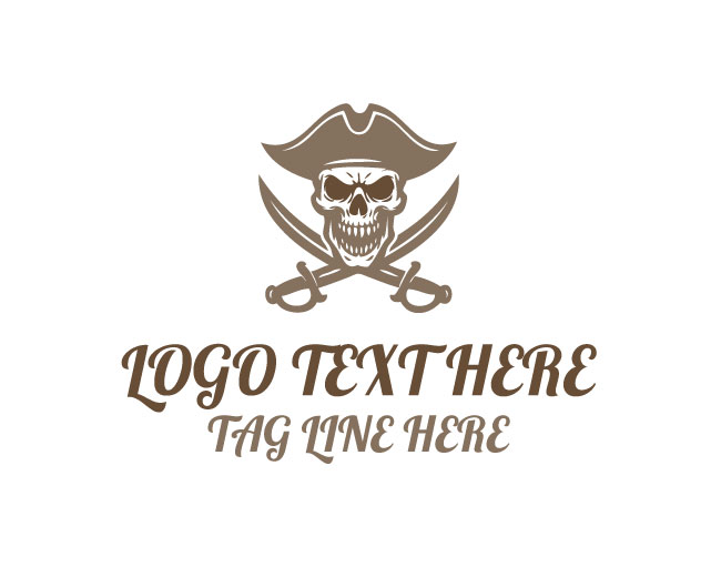 Ocean Skull Marine Pirate Logo