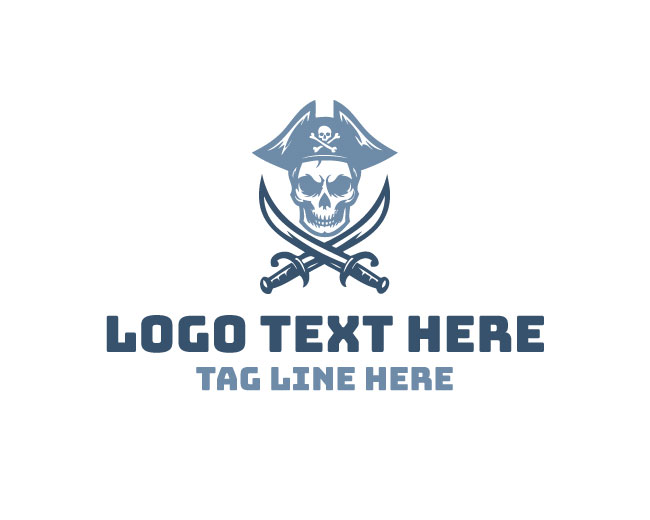Pirate cross blade Marine Logo