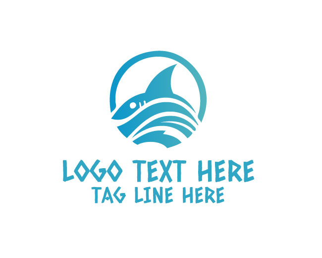 Blue Ocean Shark Fin Logo