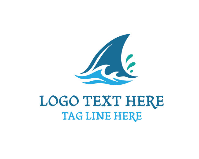 Wave Cut Shark Fin Logo
