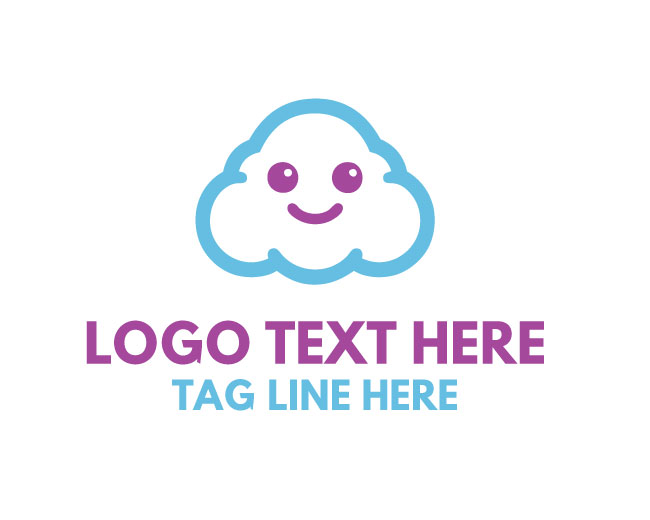 Minimal Smile Cloud Abstract Logo
