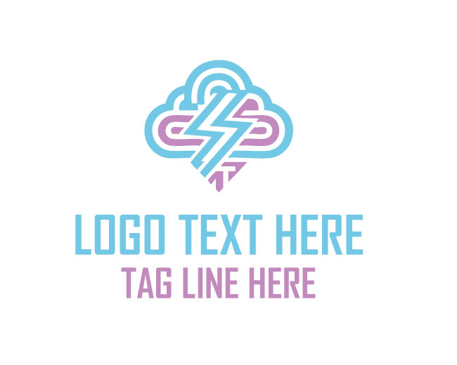 Cloud Bolt Modern Logo