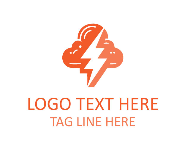 Cloud Bolt Minimal Logo