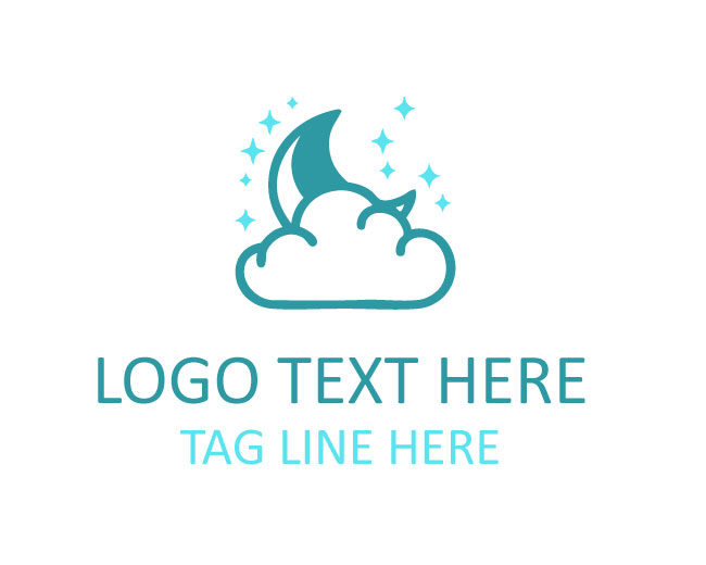 Cloud Moon Minimal Logo
