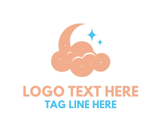 Cloud Moon Modern Logo