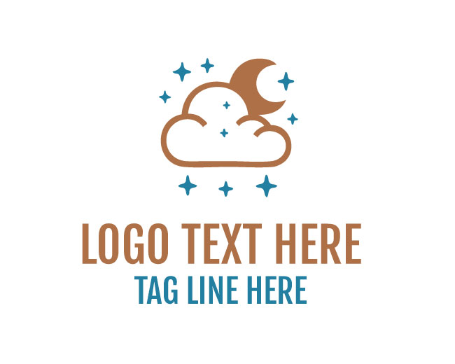 Cloud Moon Abstract Logo
