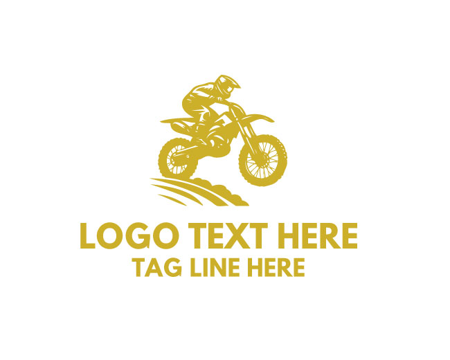 Dirt Bike Rider Action Logo