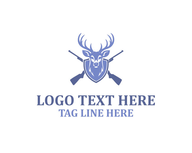 Hunting Cross Rifles Deer Logo
