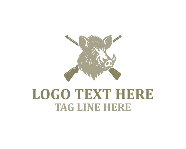 Cross Rifle Pig Hunting Logo