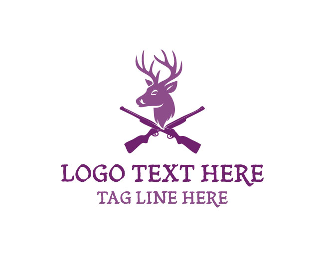 Cross Rifle Deer Hunting Logo