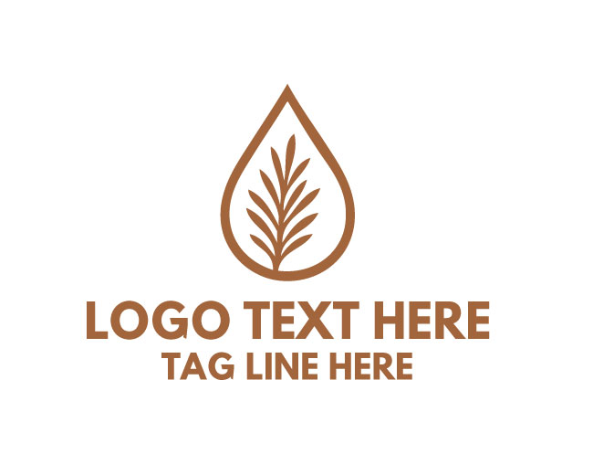 Essential Oil Drop Plant Logo
