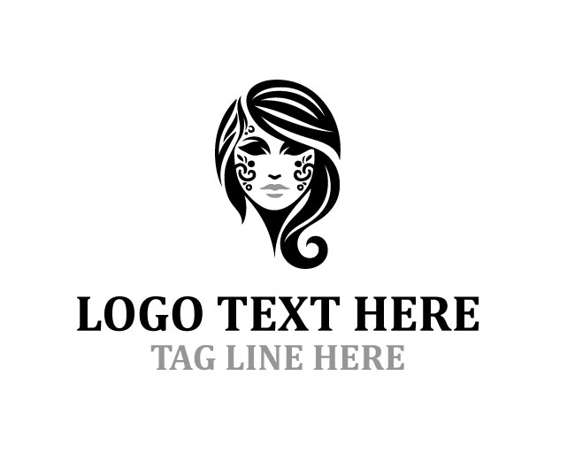 Woman Face Painting Beauty Logo
