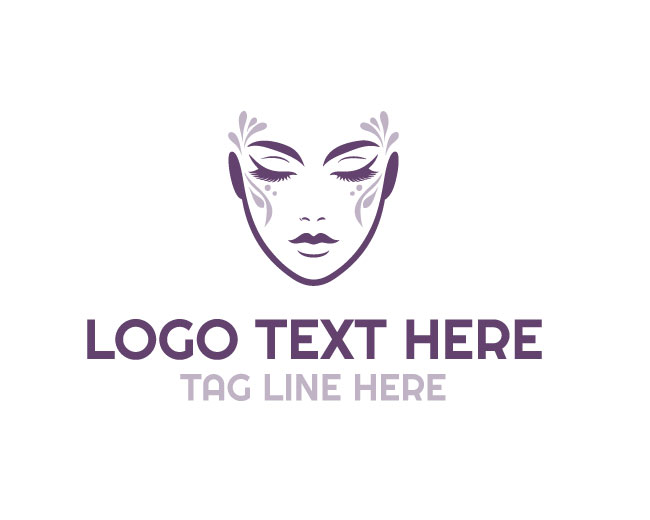 Woman Face Painting Elegant Logo
