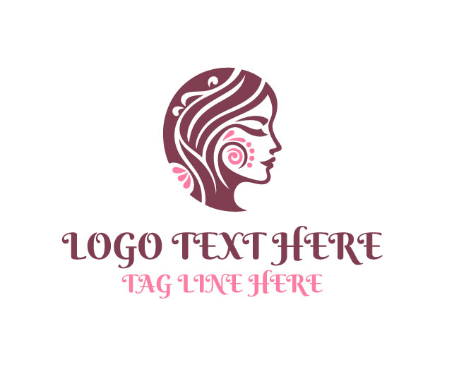 Woman Face Line Art Logo