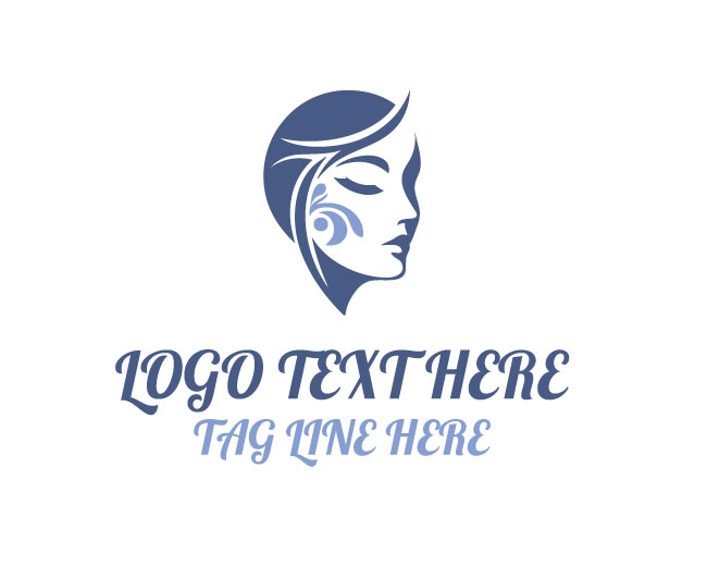 Woman Face Stylish Painting Logo