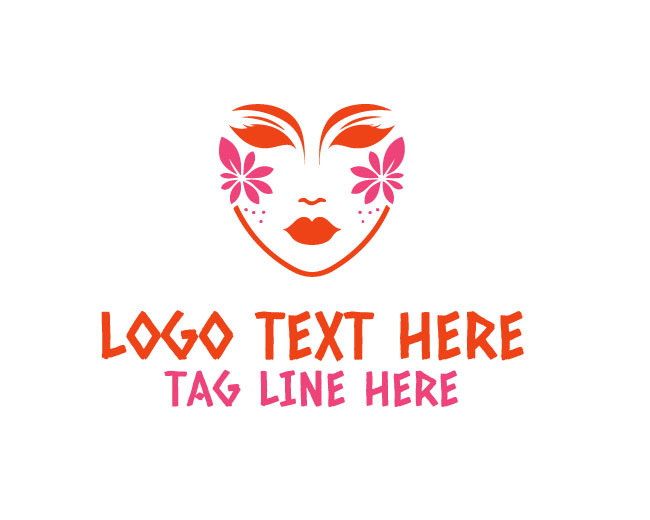 Woman Face Cosmetic Painting Logo