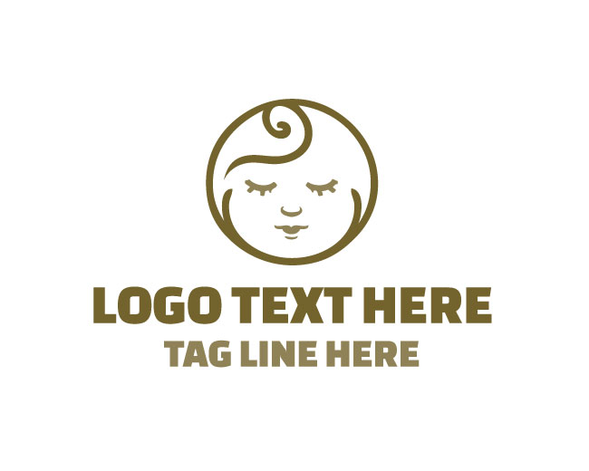 Sleeping Baby Face Logo