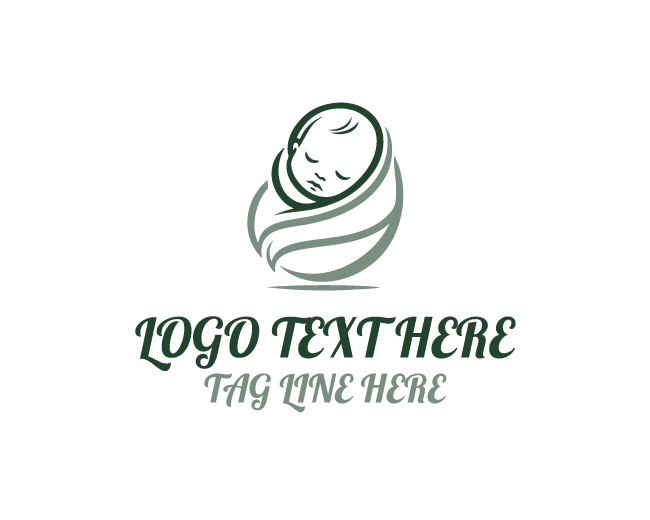 Baby Face With Hair Logo