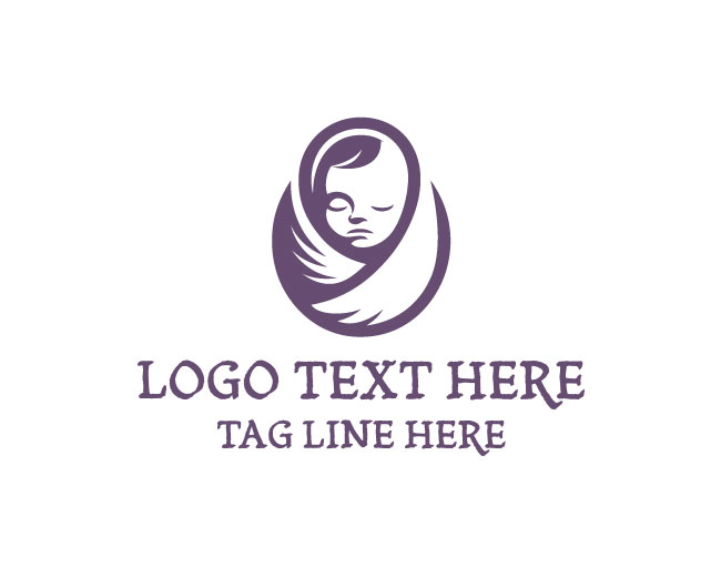 Baby Face Curly Hair Logo