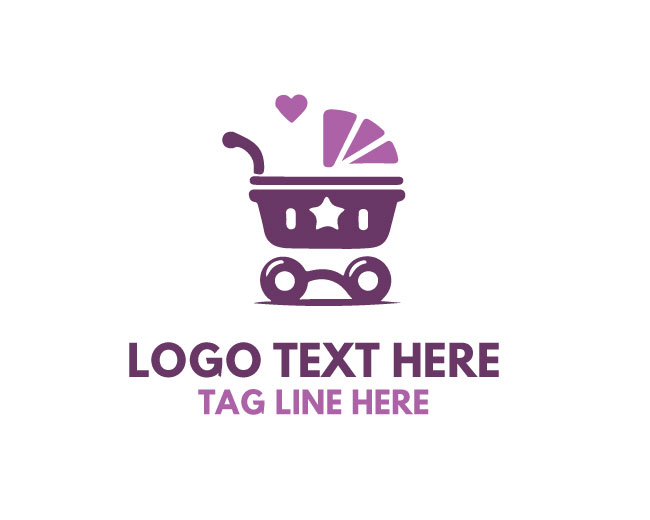 Baby Carriage Cart Logo