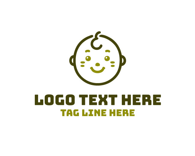 Baby Face Dimple Smile Logo
