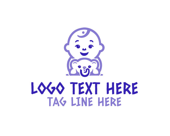 Baby and bay elephant Logo