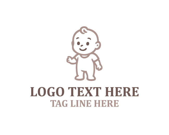 Baby Face Curved Hair Logo