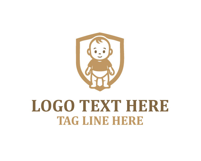 Baby Face Round Smile Logo