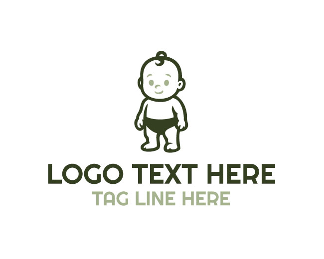 Baby Face Tiny Teeth Smile Logo