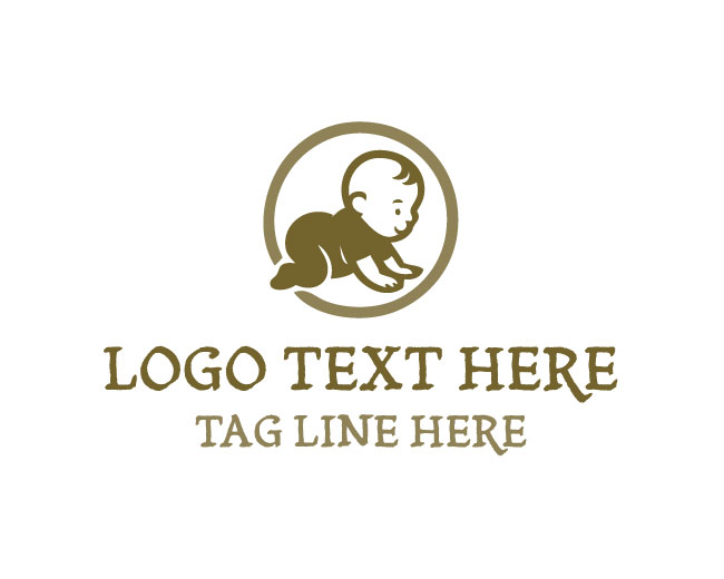 Baby Face Curved Smile Logo